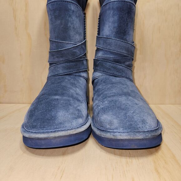 LAMO Blue Shearling Suede Faux Fur Warm Winter Boot Women 5 - Picture 5 of 13
